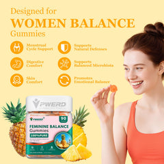 PWERD feminine balance gummies pack layout