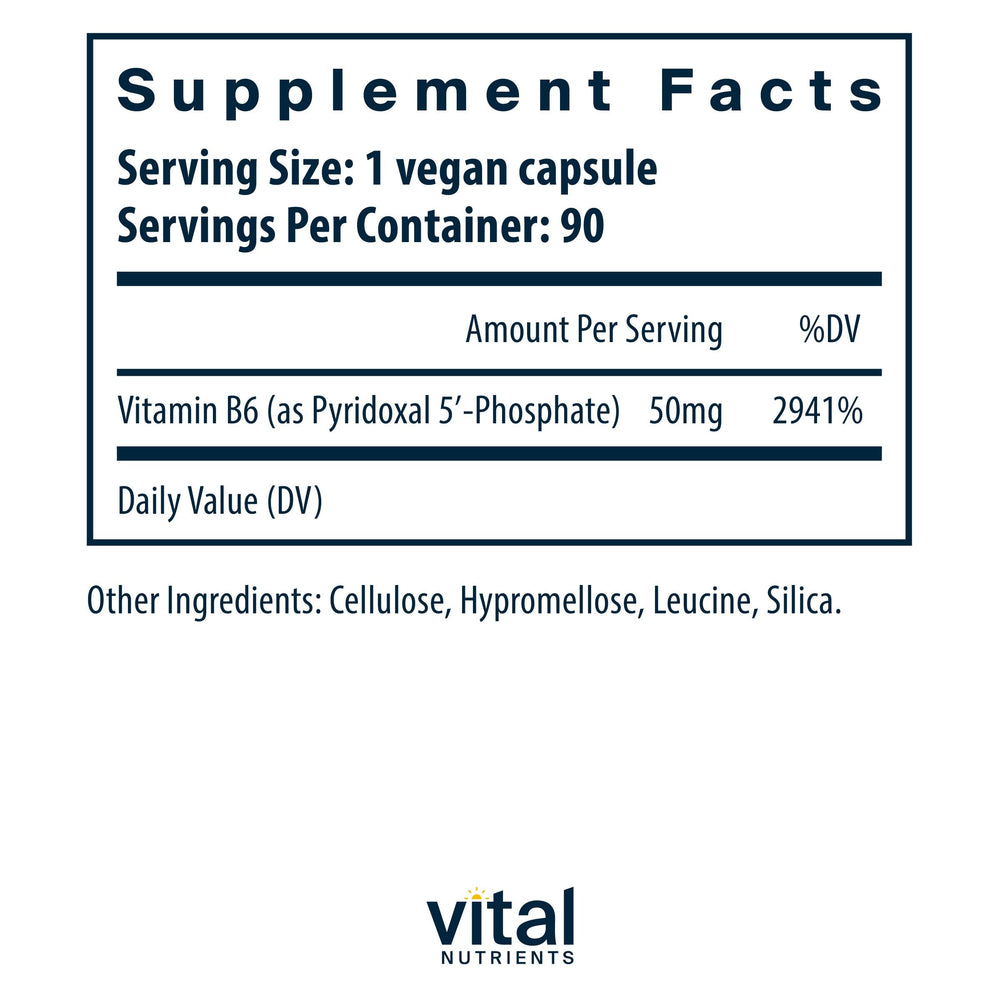 Graphic showing Pyridoxal-5 Phosphate active form vitamin B6