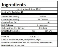 Sterile glass vials with small Pyrogenium pellets