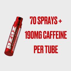 Close-up of minty spray mist from Pzaz