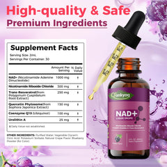 NAD+ 1000 mg liquid supplement dropper in use