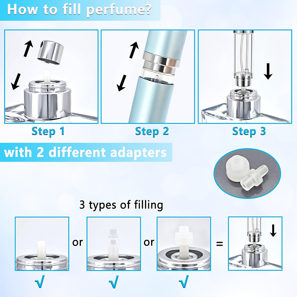 Qavhun 5ml refill bottle easy to fill by pressing onto another bottle.