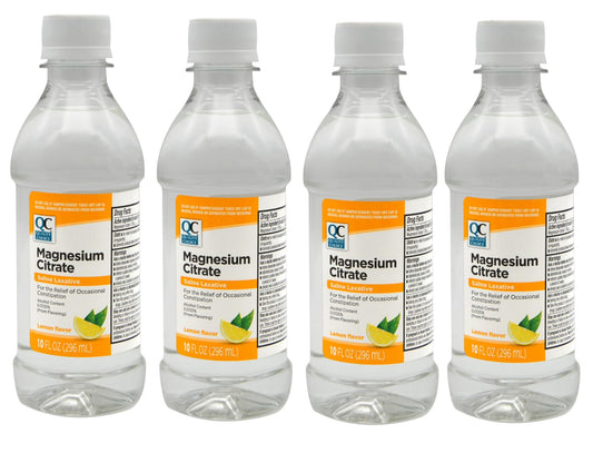 QC Quality Choice Magnesium Citrate Oral Solution bottle with lemon flavor, 10 fl oz