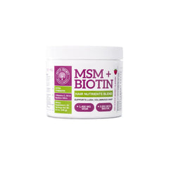 Front view of Qhemet Biologics MSM + Biotin Hair Nutrient Blend 8.5 oz