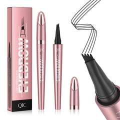QIC 4-Tip microblading brow pen creates precise hair-like strokes for natural definition.