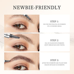 QIC Eyebrow 4 Tip Brow Pencil waterproof and smudge-proof for all-day wear.
