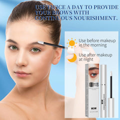 QIC Eyebrow Serum swatch on skin illustrates thin, non-greasy texture.