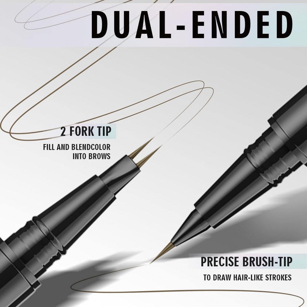QIC compact, portable brow pencil fits in a makeup bag for on-the-go use.