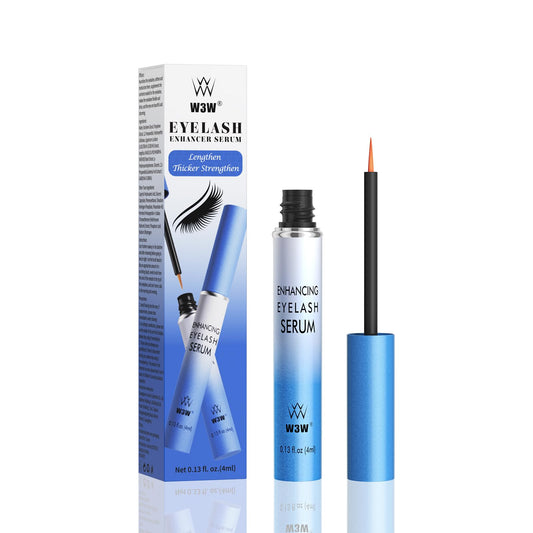 QIC W3W eyelash growth serum bottle close-up for natural lash enhancement potential.