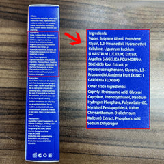 Close-up of lashes with QIC W3W serum indicating potential length and fullness.