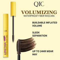 QIC Waterproof Brown Mascara stays put in rain and workouts.