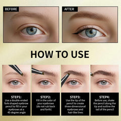 QIC waterproof and smudge-proof eyebrow pencil withstands sweat and water.
