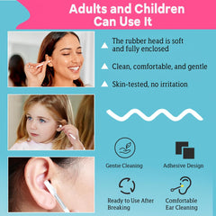 QIDUQI dry earwax debris lifted by the sticky tip