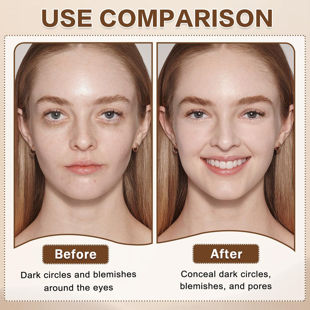 QIUFSSE dual-ended concealer close-up shows liquid-tip brightening and solid balm coverage.