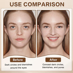 QIUFSSE dual-ended concealer close-up shows liquid-tip brightening and solid balm coverage.