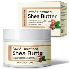 QJCWXIAOX raw shea butter jar; pure, unrefined moisturizer for skin.