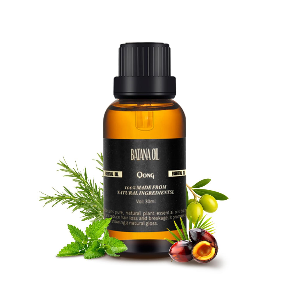 QONG Batana Oil Blend bottle for hair nourishment and skin care.