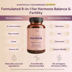 Infographic illustrating 9-in-1 hormonal balance and metabolic support