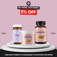 QSTA Premium Inositol nutrition facts panel highlighting nutrients