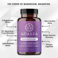 Qualia Magnesium+ Great Salt Lake minerals spread illustrates broad trace minerals.