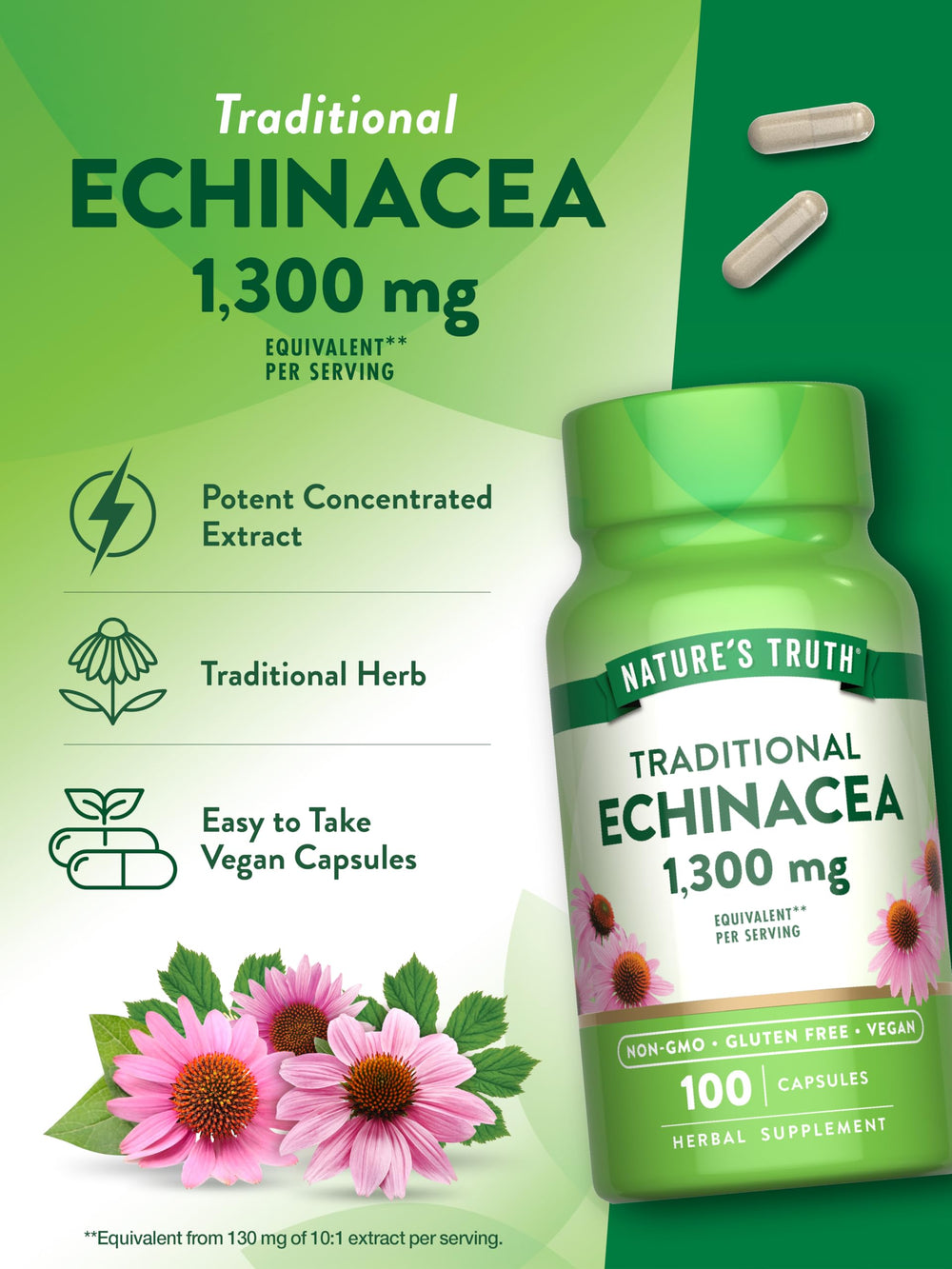 Quality and allergen-free statement for echinacea extract capsules