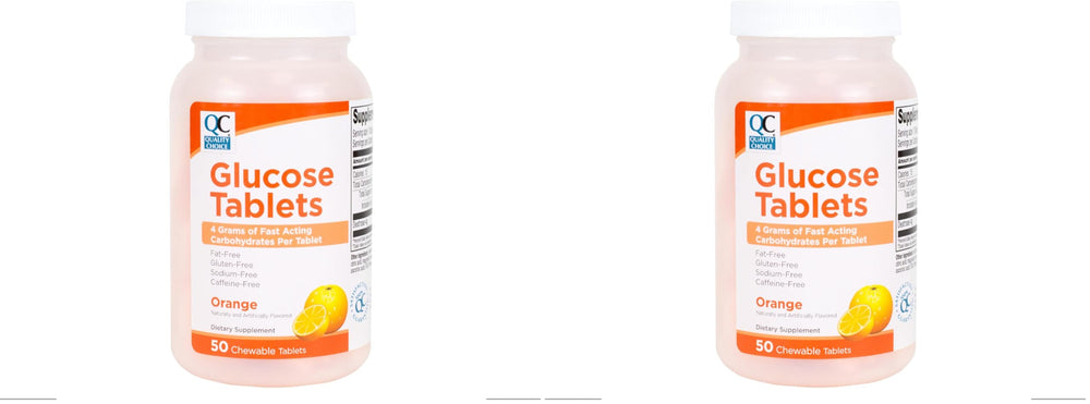 Quality Choice Fast Acting Glucose Tablets Orange Flavor, 50 Tablets (Pack of 2) - Image 1