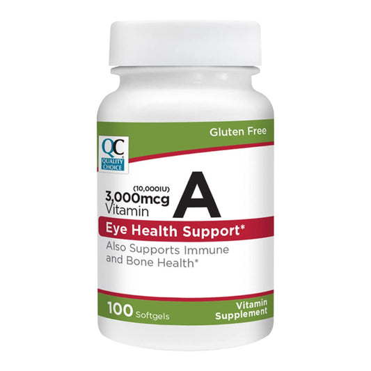 Quality Choice Vitamin A 3000 mcg (10,000 IU) softgels bottle