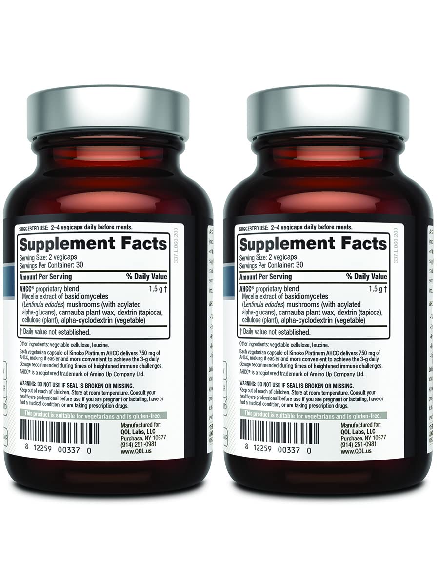 Pack of 2 bottles in Quality of Life AHCC product line