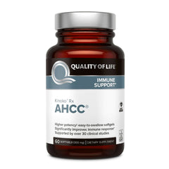 Quality of Life AHCC Rx 60 softgels bottle in front
