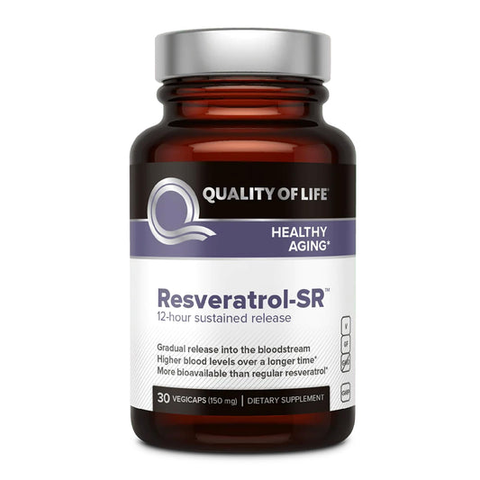 Quality of Life Resveratrol-SR bottle and packaging