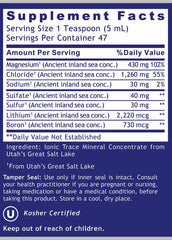 Serving suggestion: teaspoon of Quantum Mag Liquid diluted in water or juice