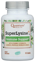Front view of Quantum Research Super Lysine+ tablet bottle
