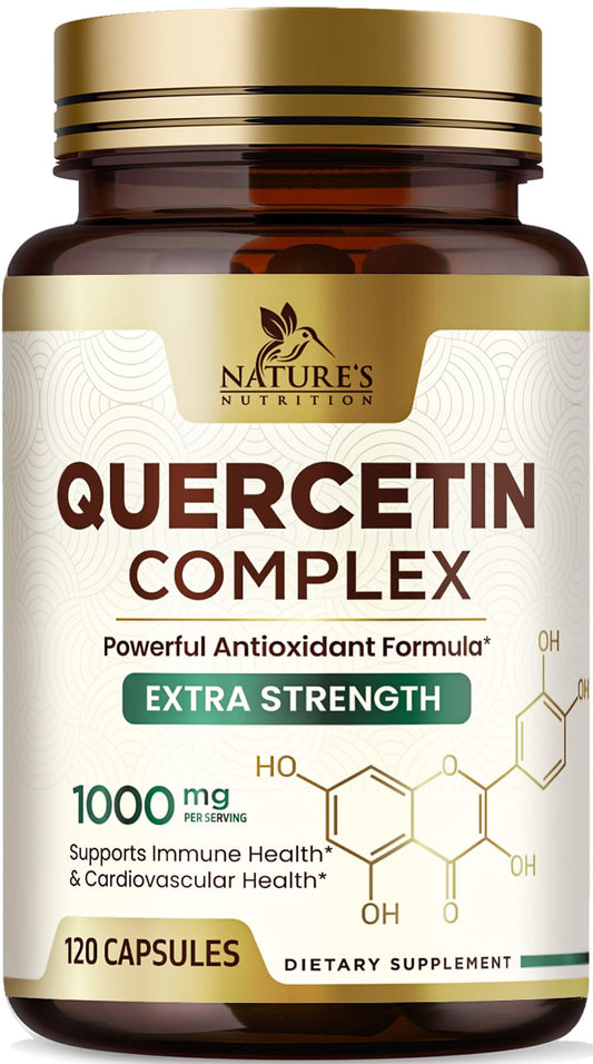 Quercetin 1000mg supplement bottle - front view