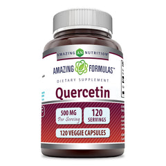 Quercetin 500mg veggie capsules bottle with label