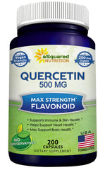 Bottle of quercetin 500mg capsules, 200-count