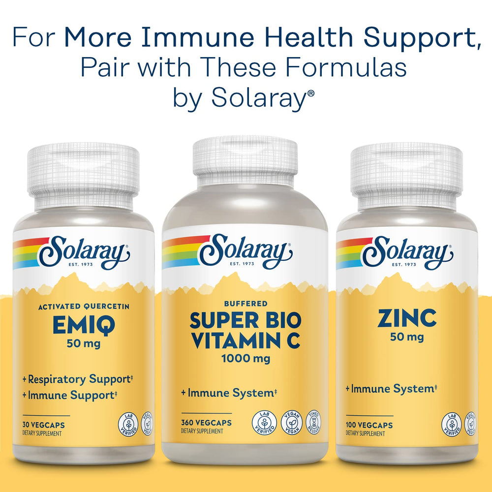Nutritional facts panel for Quercetin 500 mg Solaray