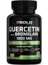 Quercetin + Bromelain 1300mg bottle front view