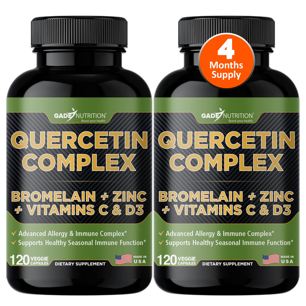 Quercetin 500mg with bromelain capsules (USA-made bottle)