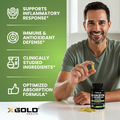 Quercetin + Bromelain bottle label and packaging