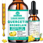 Front view of Quercetin with Bromelain Liquid Drops bottle
