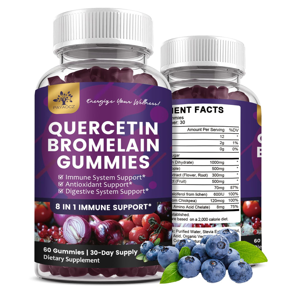 Hero image: 2-pack Quercetin Gummies with Bromelain, Zinc, Elderberry and vitamins