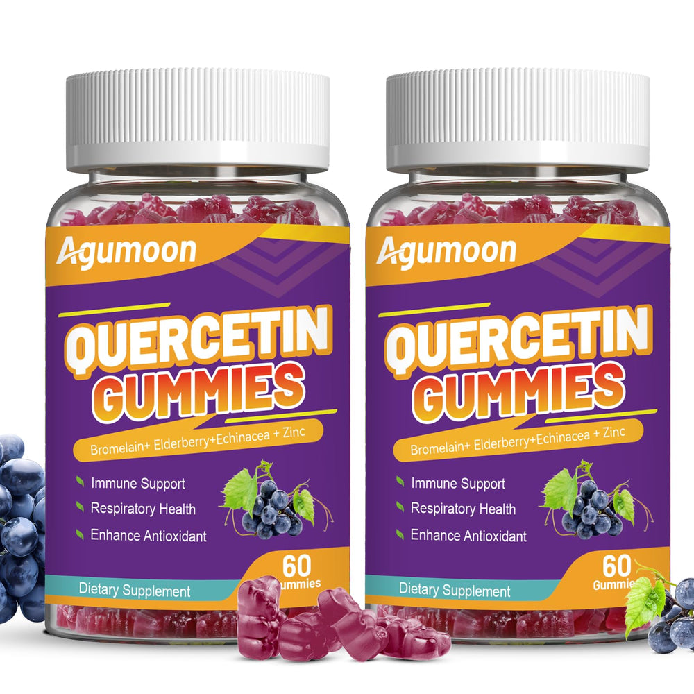 Front view of two-pack Quercetin Gummies bottle
