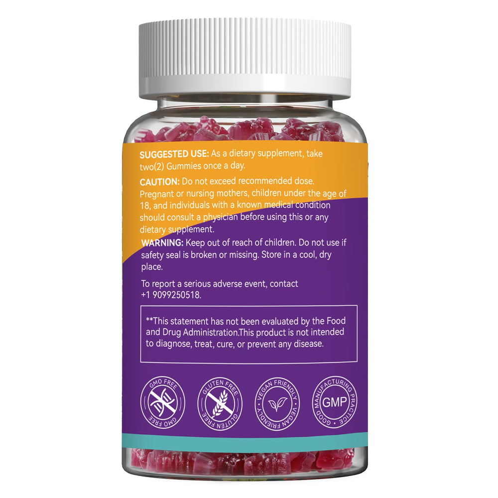 Close-up of grape-flavored Quercetin Gummies