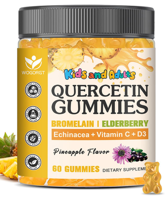 Quercetin Gummies with Bromelain bottle showing immune-support formula