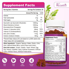 Quercetin Gummies ingredients close-up