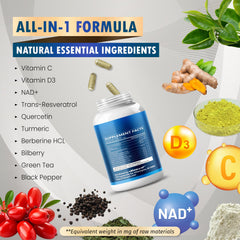 Quercetin, Turmeric, Berberine, Bilberry, Green Tea ingredients