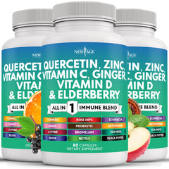 Quercetin Zinc Vitamin C & D Immune Support bottle with 180 count label