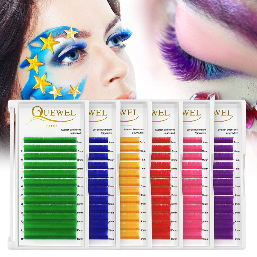 QUEWEL long-lasting bright pink color lashes maintain vivid appearance