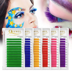 QUEWEL long-lasting bright pink color lashes maintain vivid appearance