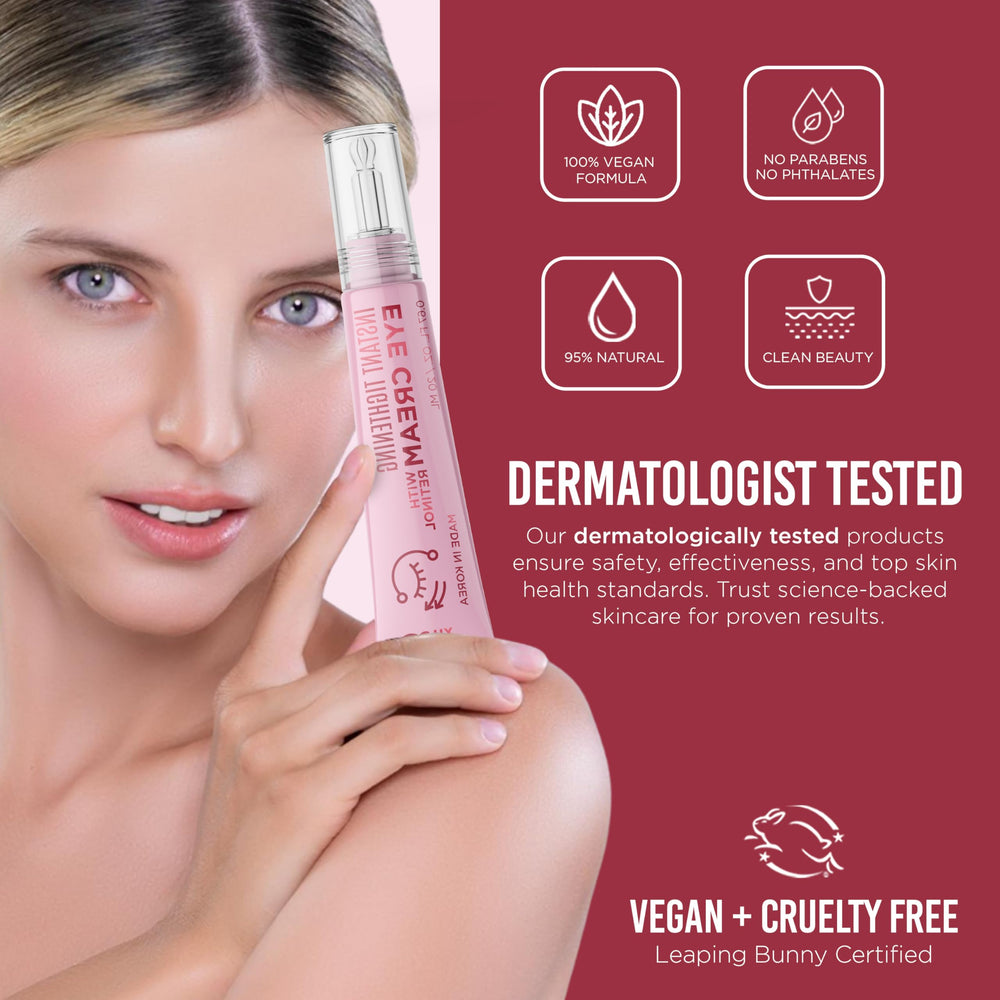 Daily routine with Quick Fix retinol eye tightener cream supports hydration.